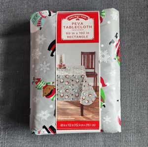 Holiday Time Christmas Peva Tablecloth Rectangle 60 in x 102 in.